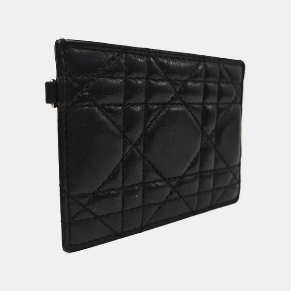 Lady Dior Quilted Lambskin Black Card Holder