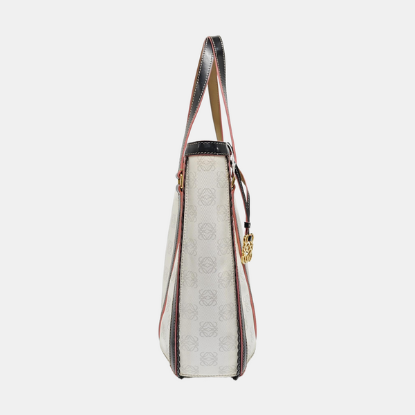 Monogram Coated Canvas Tote Bag White