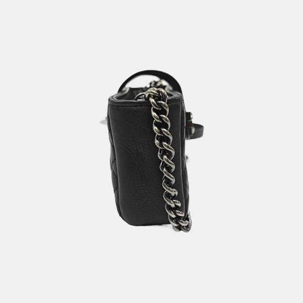 Quilted Calfskin Shoulder Bag Black