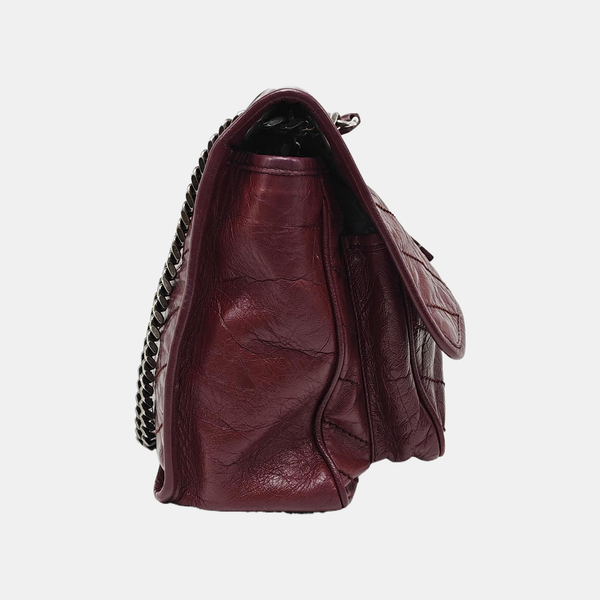 NIKI Medium Chevron Calfskin Red