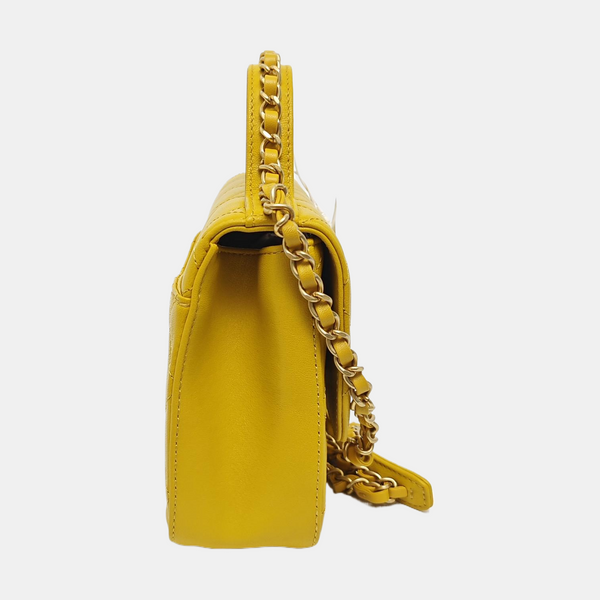 CHAIN INFINITY TOP HANDLE Quilted Lambskin Yellow