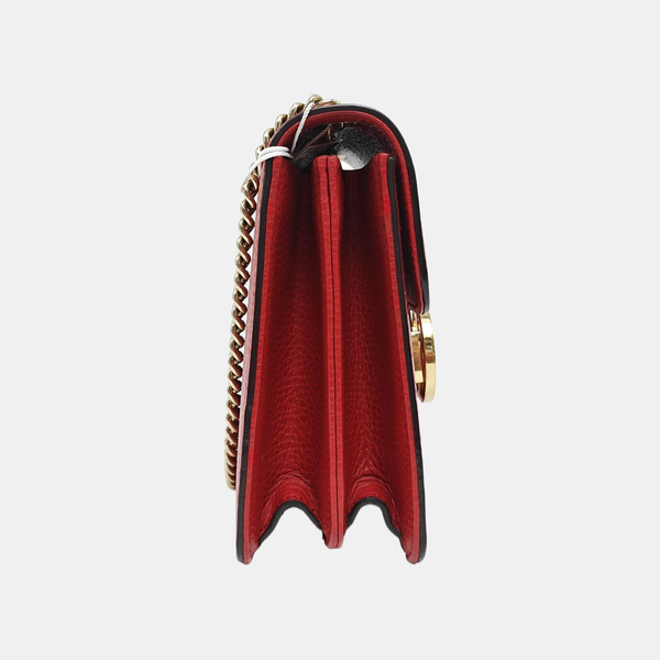 Interlocking G Small Calfskin Red