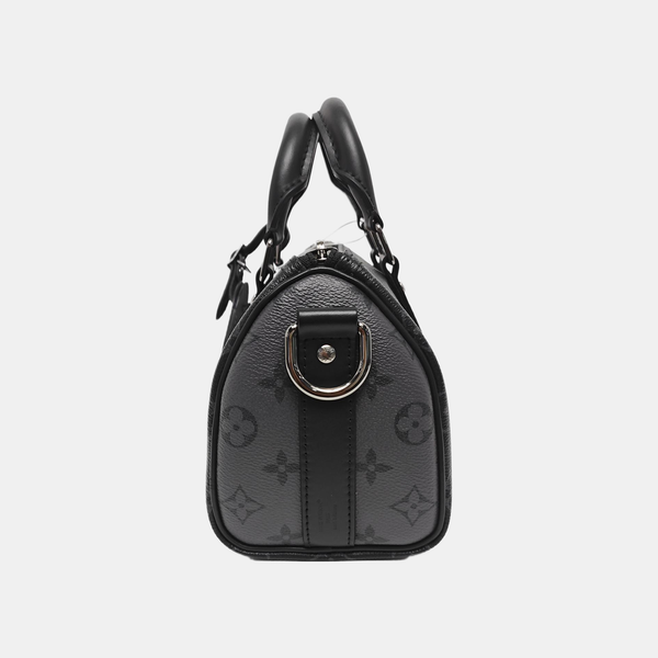 KEEPALL 25 Monogram Coated Canvas Black