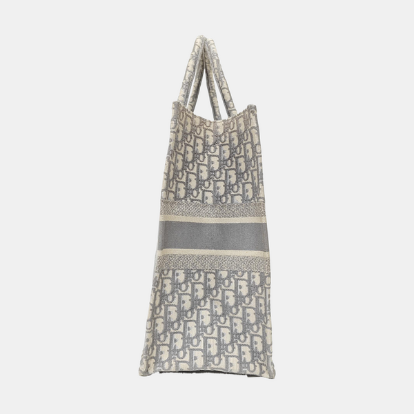 Book Tote Large Oblique Canvas Gray