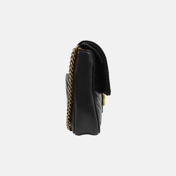 GG Marmont Mini Quilted Calfskin Black