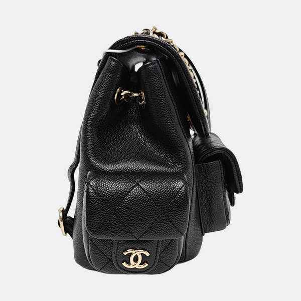 Quilted Grained Calfskin Small Black