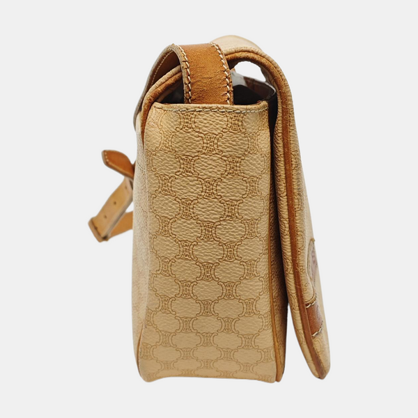 Coated Canvas Shoulder Bag Brown