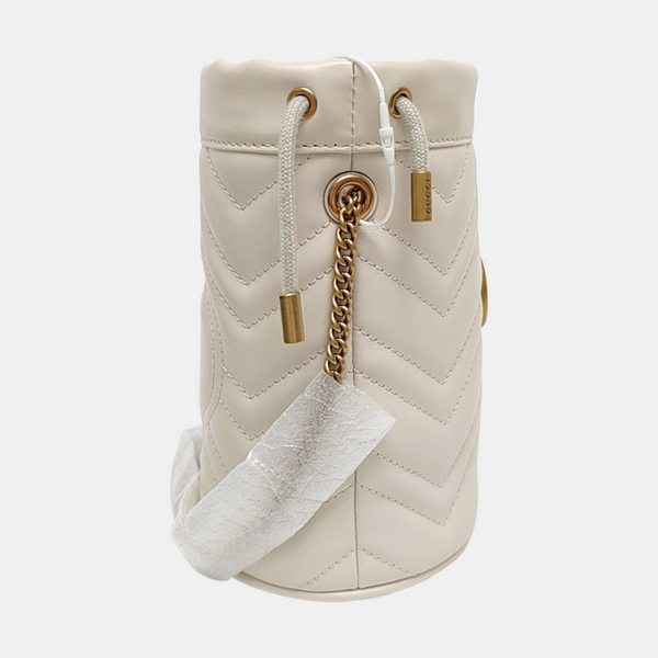 GG Marmont Mini Quilted Calfskin White