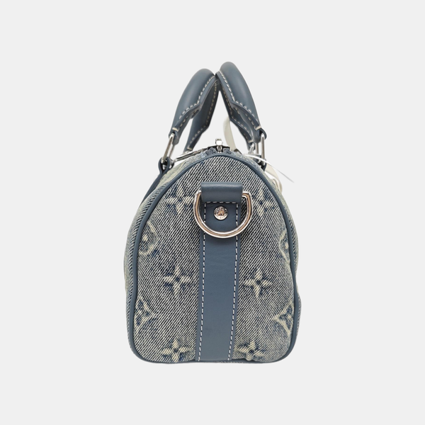 KEEPALL 25 Monogram Fabric Blue