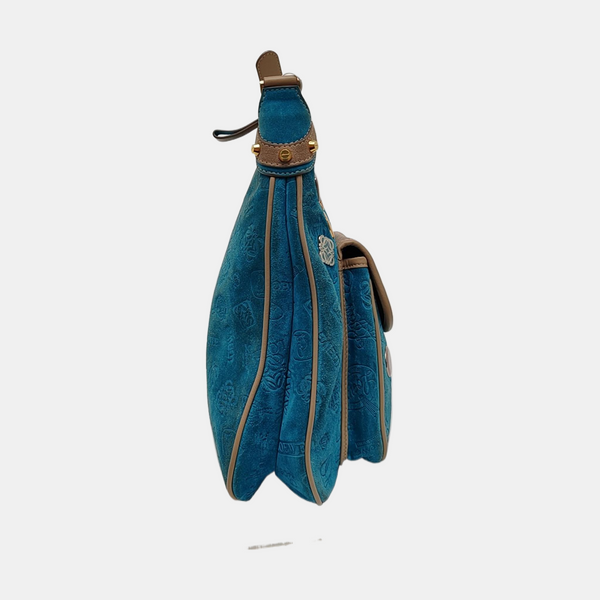 Suede Shoulder Bag Blue
