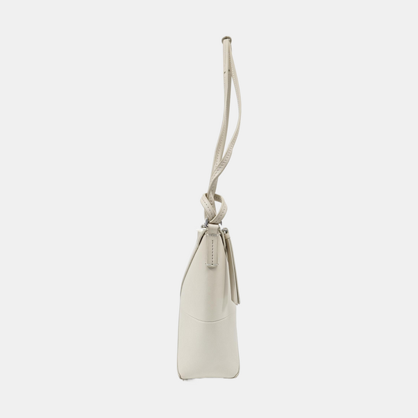 Puzzle Fold Mini Quilted Calfskin White