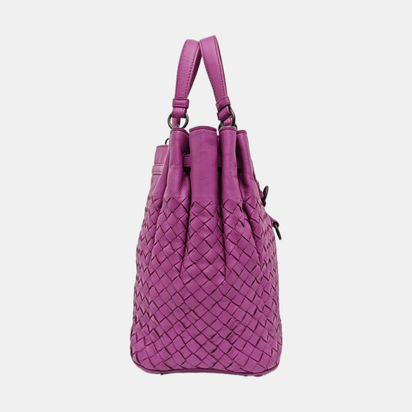 Calfskin Bucket Bag Purple