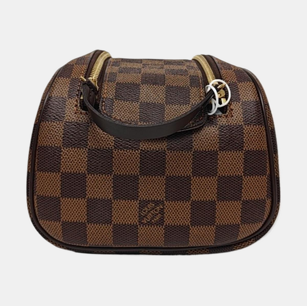 Damier Ebene Coated Canvas Clutch Extra Large Brown