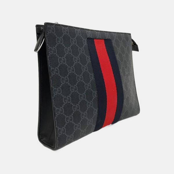 GG Supreme Monogram Coated Canvas Gray