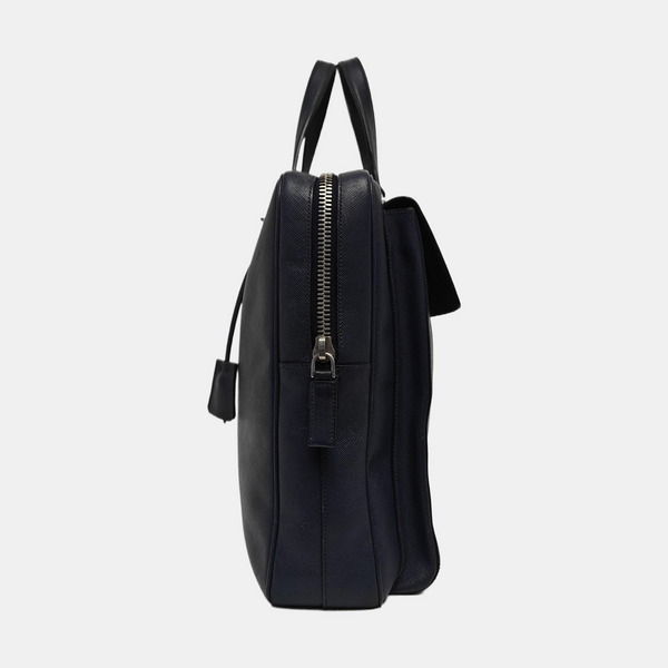 Calfskin Top Handle Bag Blue