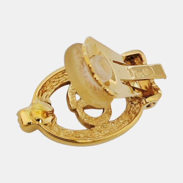 Petit CD Metal Gold Clip On Earrings