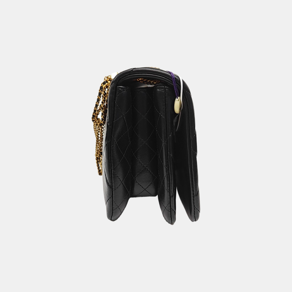 Quilted Lambskin Shoulder Bag Black