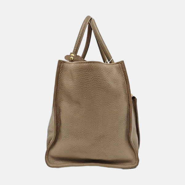 Galleria Zip Front Pocket Calfskin Gray