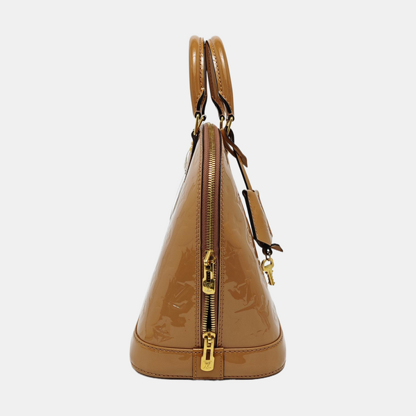 ALMA PM Monogram Patent Leather Brown