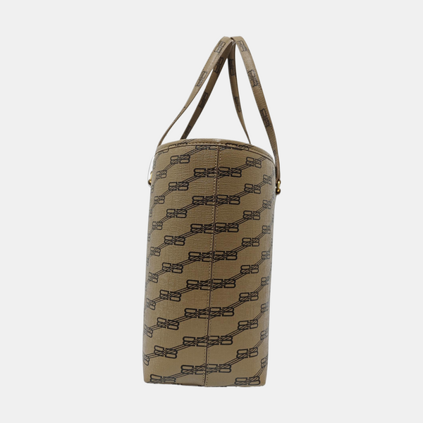 Coated Canvas Tote Bag Brown