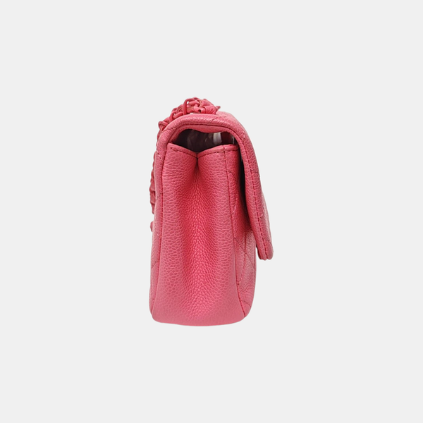 CLASSIC FLAP Mini Quilted Grained Calfskin Red