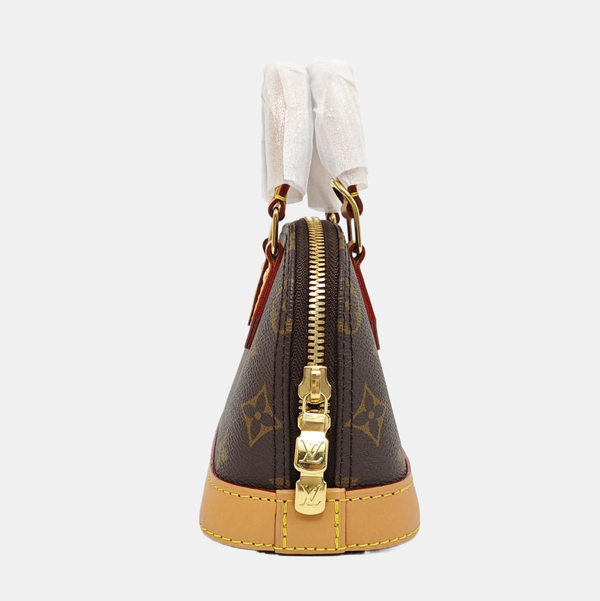 ALMA Mini Monogram Coated Canvas Brown