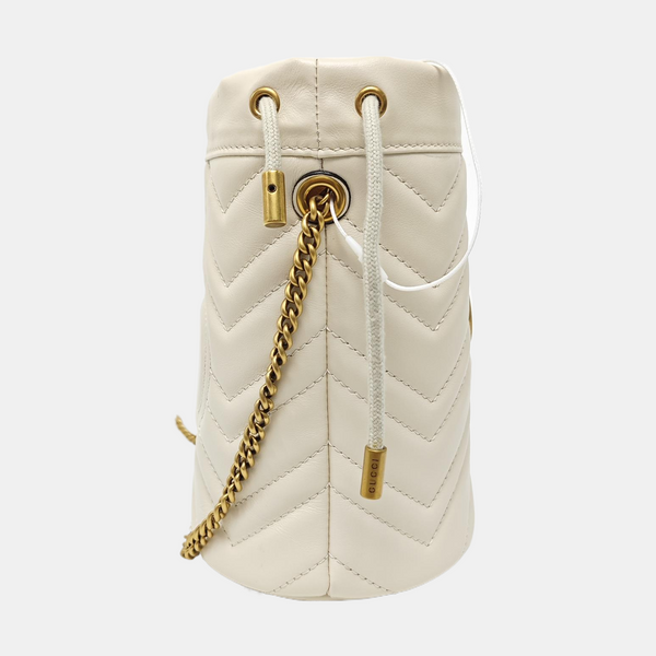GG Marmont Mini Quilted Lambskin White