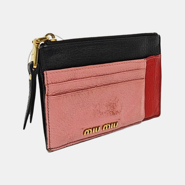 Leather Card Holder Pink