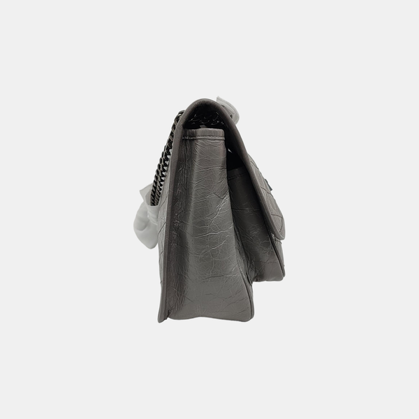 NIKI Medium Chevron Calfskin Gray