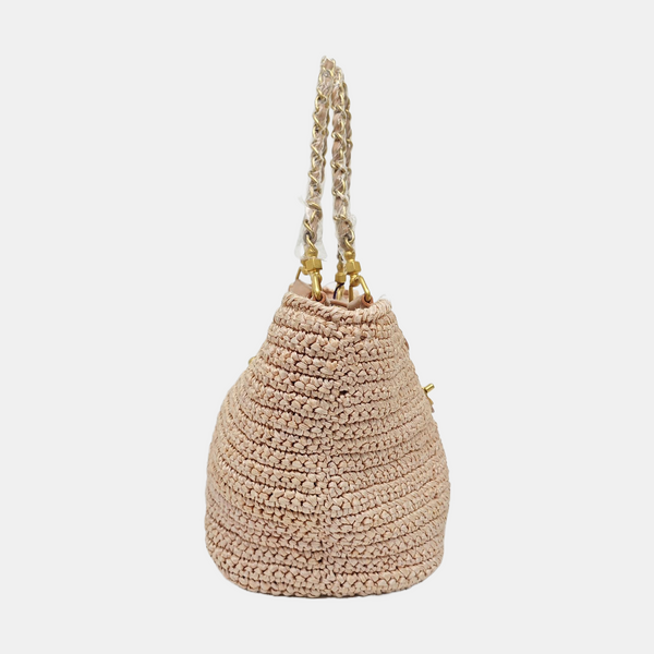 Straw Tote Bag Pink