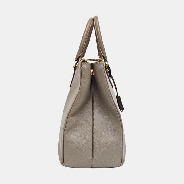 Galleria Extra Large Saffiano Calfskin Gray