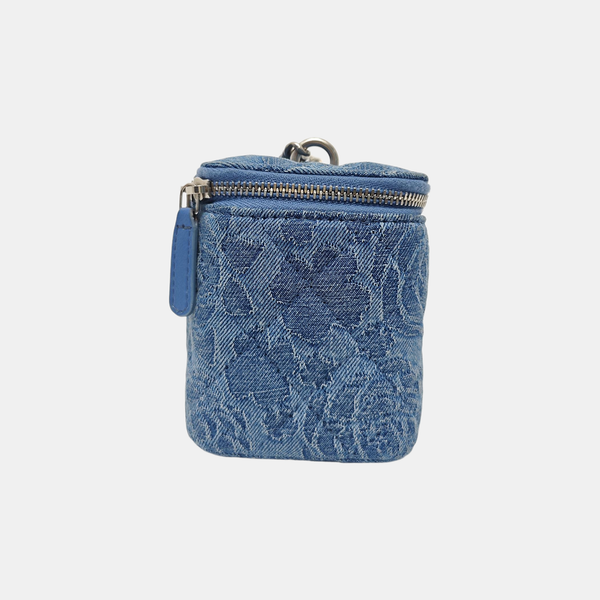 VANITY CASE Small Quilted Denim Blue