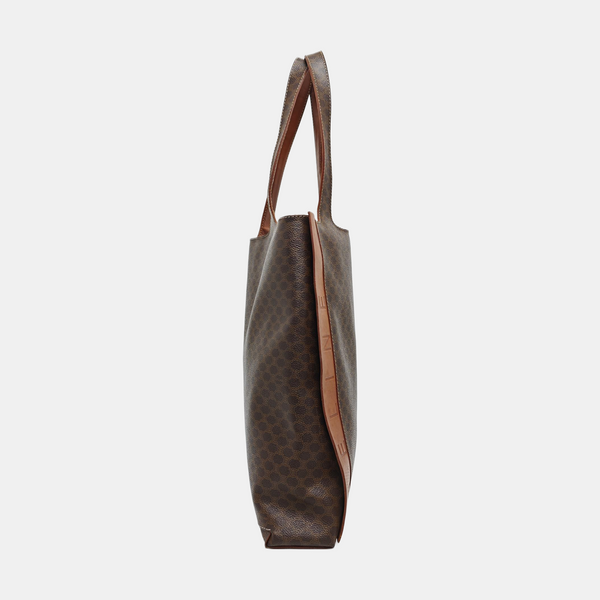 Coated Canvas Top Handle Bag Brown