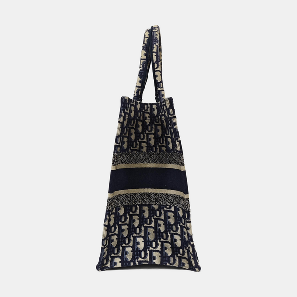 Book Tote Medium Oblique Canvas Blue