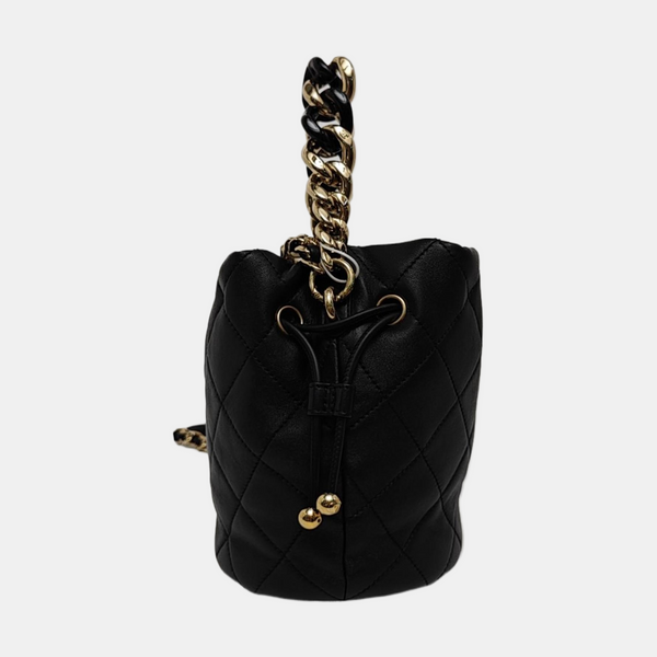 DRAWSTRING Quilted Lambskin Black