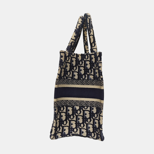 Book Tote Small Oblique Canvas Blue