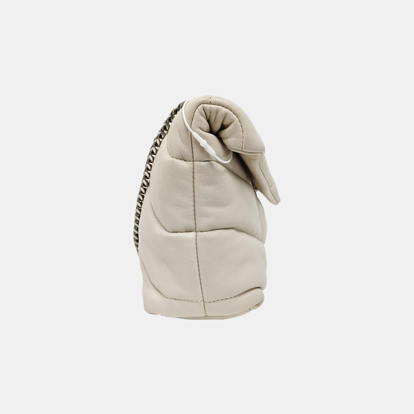 PUFFER Mini Chevron Lambskin White
