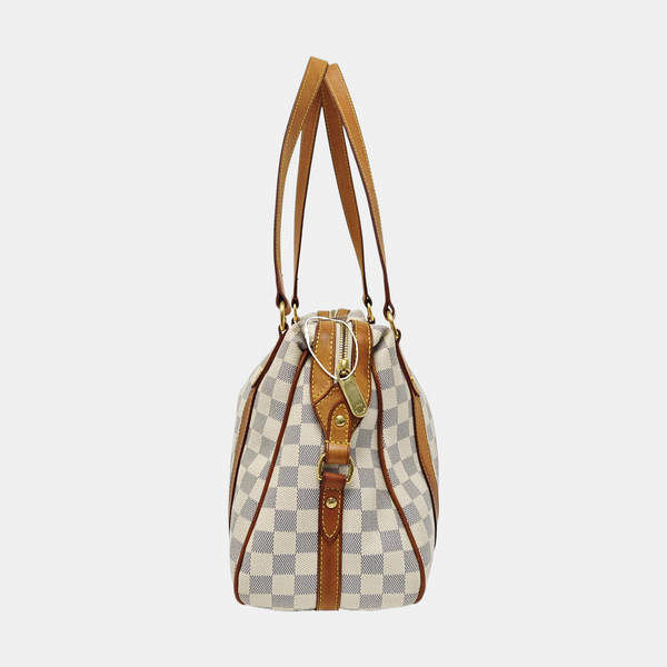 STRESA Damier Azur Coated Canvas White