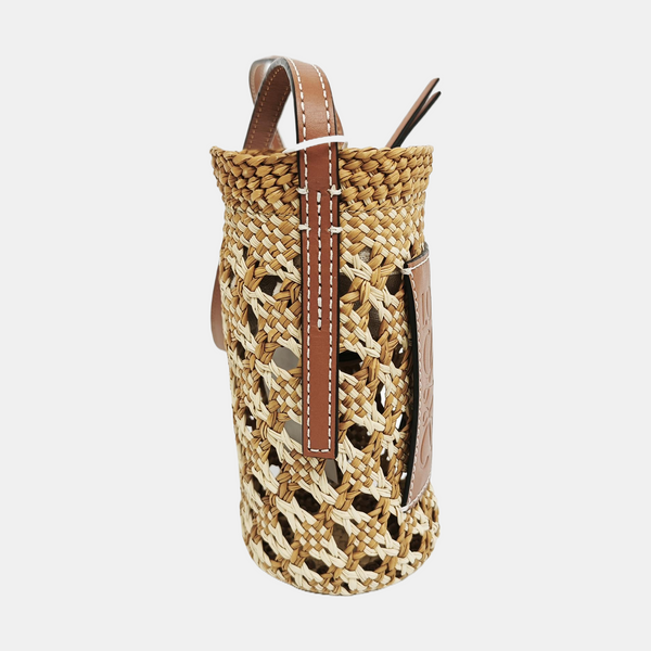 Straw Bucket Bag Brown
