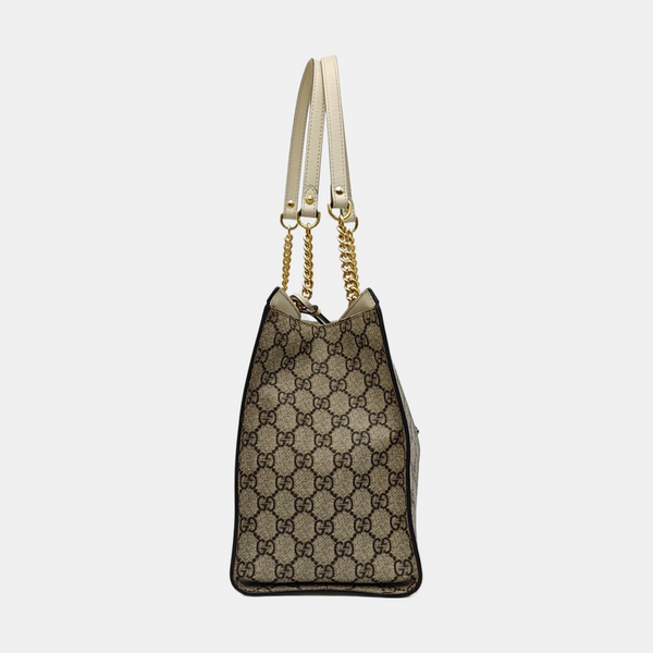 Padlock Medium Monogram Coated Canvas Beige