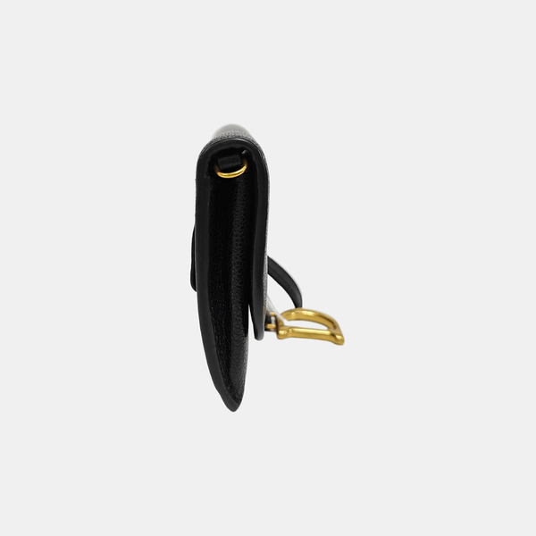 Saddle Mini Lambskin Black