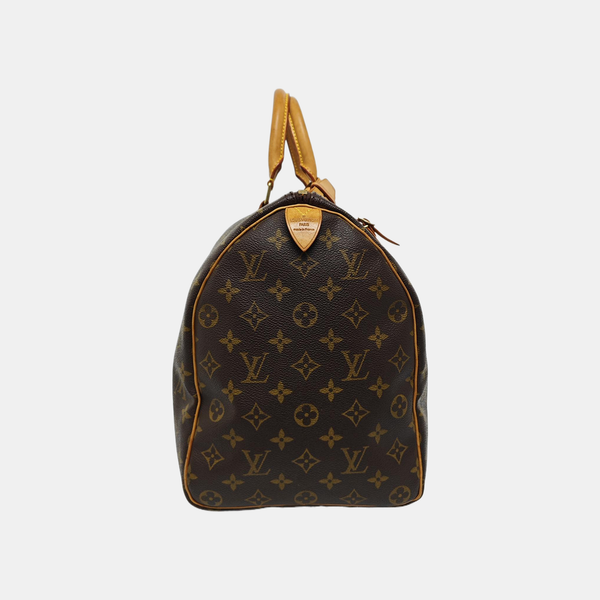 KEEPALL 45 Monogram Coated Canvas Brown