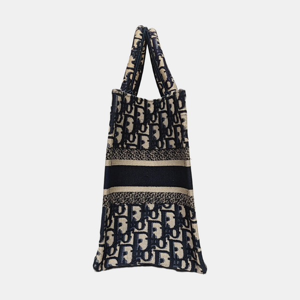 Book Tote Small Oblique Canvas Blue