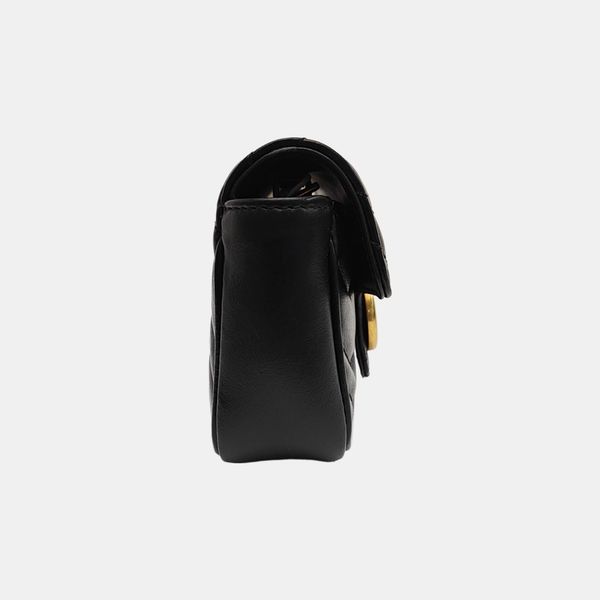 GG Marmont Mini Quilted Calfskin Black