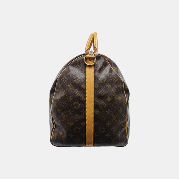 KEEPALL 60 Monogram Coated Canvas Brown
