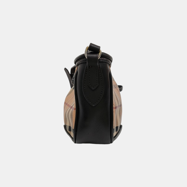 Coated Canvas Shoulder Bag Beige