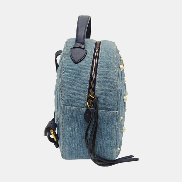 GG Marmont Small Quilted Denim Blue