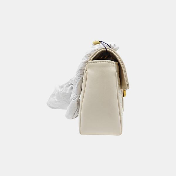 GG Marmont Medium Quilted Calfskin White