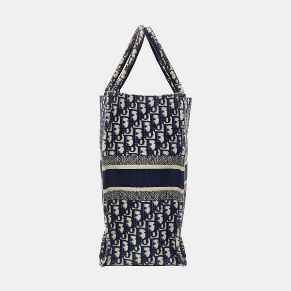 Book Tote Large Oblique Canvas Blue
