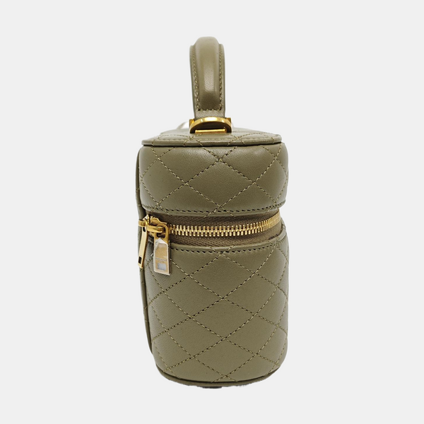 80'S VANITY Quilted Lambskin Green